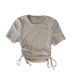 Love Tree Ribbed Scrunch Side Crop Top Size Small